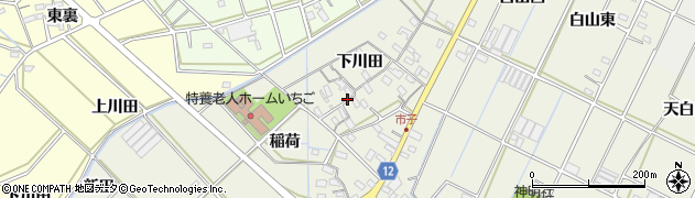 愛知県西尾市市子町下川田25周辺の地図