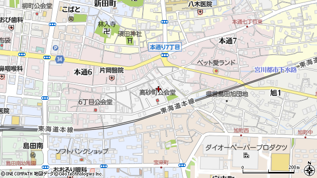 〒427-0054 静岡県島田市高砂町の地図