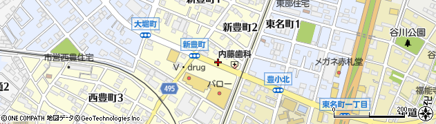愛知県豊川市新豊町2丁目周辺の地図
