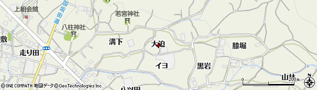 愛知県蒲郡市豊岡町大迫周辺の地図