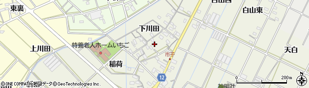愛知県西尾市市子町下川田64周辺の地図