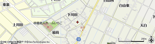 愛知県西尾市市子町下川田60周辺の地図