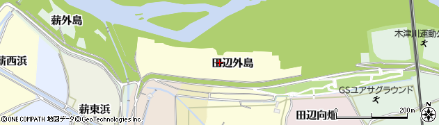 京都府京田辺市田辺外島周辺の地図