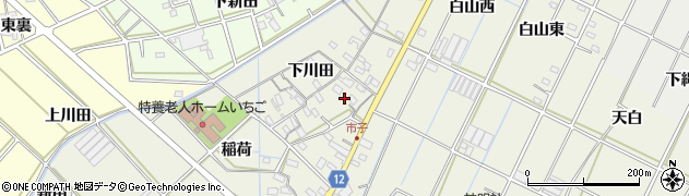 愛知県西尾市市子町下川田57周辺の地図