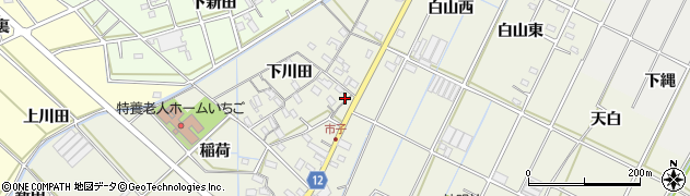 愛知県西尾市市子町下川田55周辺の地図