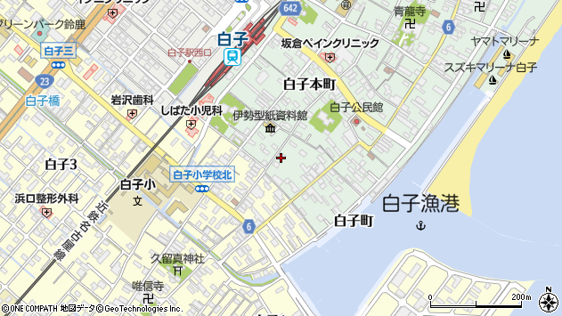 〒510-0242 三重県鈴鹿市白子本町の地図