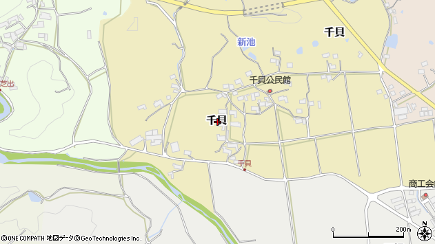 〒518-1319 三重県伊賀市千貝の地図