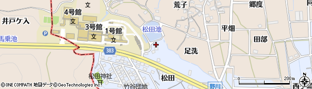 愛知県蒲郡市竹谷町松田31周辺の地図