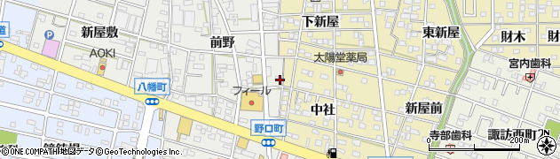 愛知県豊川市野口町前野周辺の地図