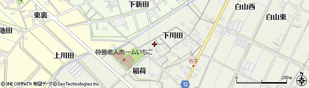 愛知県西尾市市子町下川田23周辺の地図