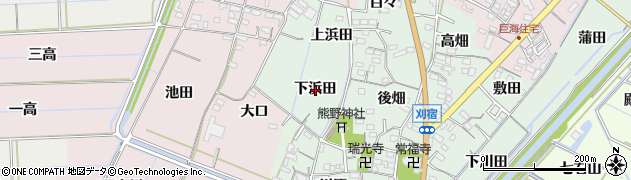 愛知県西尾市刈宿町（下浜田）周辺の地図