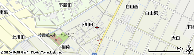 愛知県西尾市市子町下川田56周辺の地図