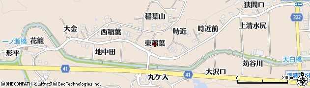 愛知県幸田町（額田郡）深溝（東稲葉）周辺の地図