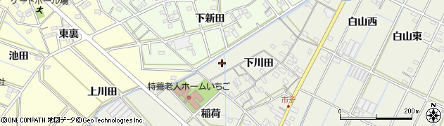 愛知県西尾市市子町下川田14周辺の地図