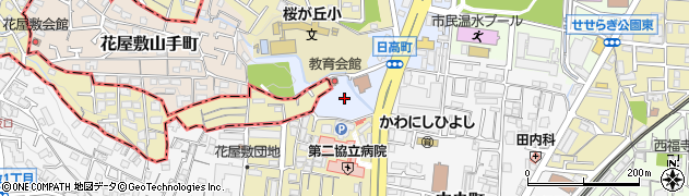 兵庫県川西市日高町2周辺の地図