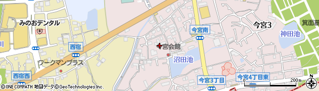 大阪府箕面市今宮周辺の地図