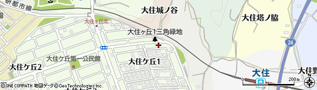 京都府京田辺市大住ケ丘1丁目3周辺の地図