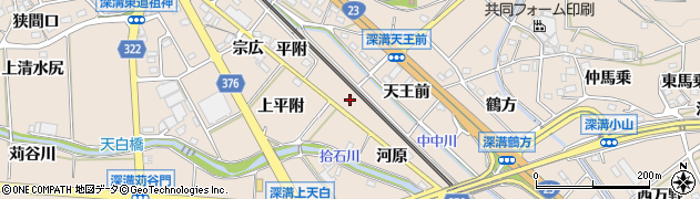 愛知県幸田町（額田郡）深溝（二本橋）周辺の地図