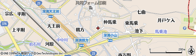 愛知県幸田町（額田郡）深溝（小山）周辺の地図