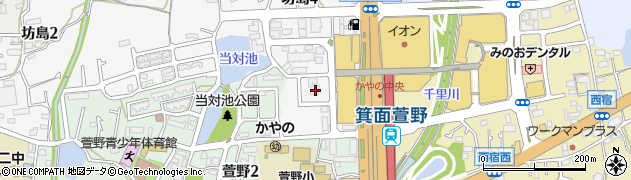 大阪府箕面市坊島4丁目3周辺の地図