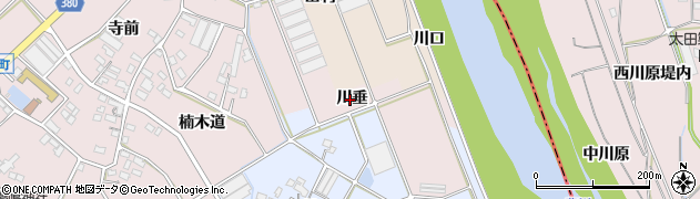 愛知県豊川市麻生田町川垂周辺の地図