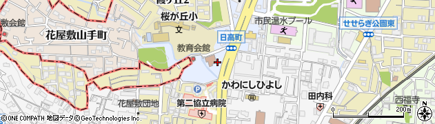 兵庫県川西市日高町1周辺の地図