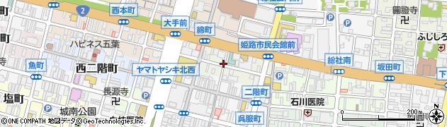 兵庫県姫路市綿町周辺の地図