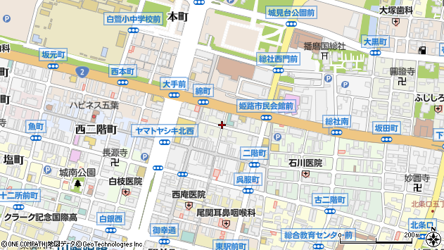 〒670-0921 兵庫県姫路市綿町の地図