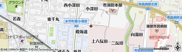 愛知県蒲郡市平田町上六反田17周辺の地図