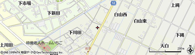 愛知県西尾市市子町下川田50周辺の地図