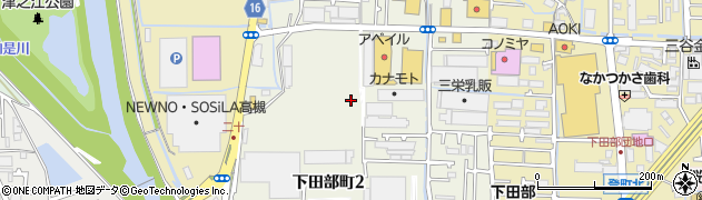 大阪府高槻市下田部町周辺の地図