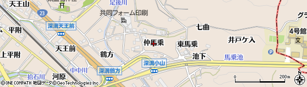 愛知県幸田町（額田郡）深溝（仲馬乗）周辺の地図