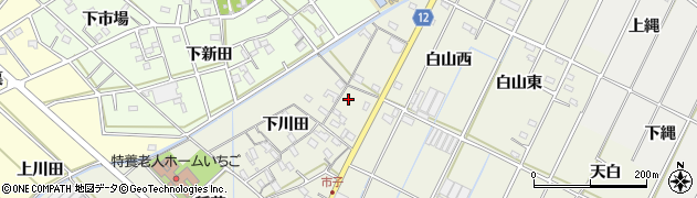 愛知県西尾市市子町下川田45周辺の地図