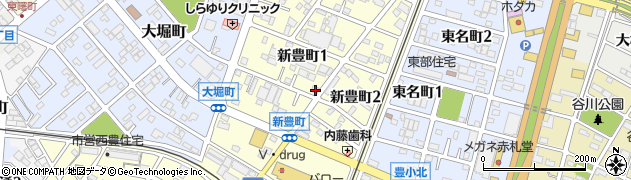 愛知県豊川市新豊町周辺の地図
