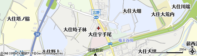 京都府京田辺市大住宇手尾周辺の地図