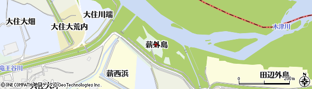 京都府京田辺市薪外島周辺の地図