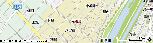 愛知県西尾市天竹町（元海道）周辺の地図