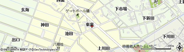 愛知県西尾市下道目記町東裏40周辺の地図