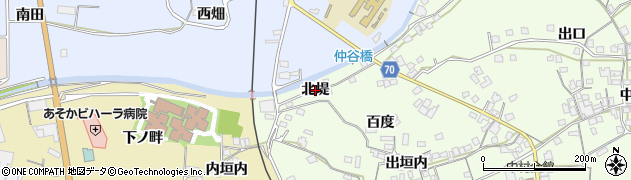 京都府城陽市中（北堤）周辺の地図