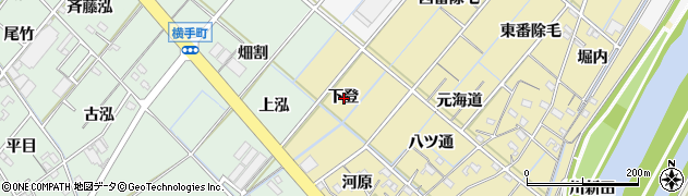 愛知県西尾市天竹町下登周辺の地図