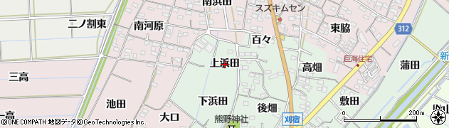 愛知県西尾市刈宿町（上浜田）周辺の地図