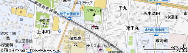 愛知県蒲郡市水竹町若森周辺の地図