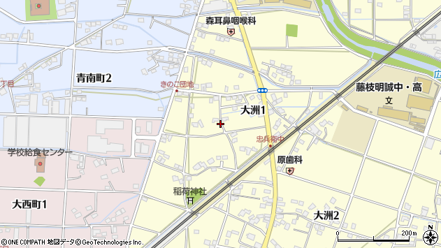 〒426-0051 静岡県藤枝市大洲の地図