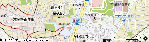 兵庫県川西市日高町5周辺の地図