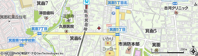 パパス箕面店周辺の地図