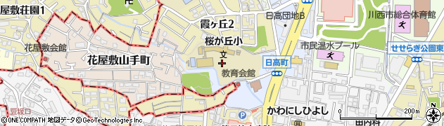 兵庫県川西市日高町周辺の地図