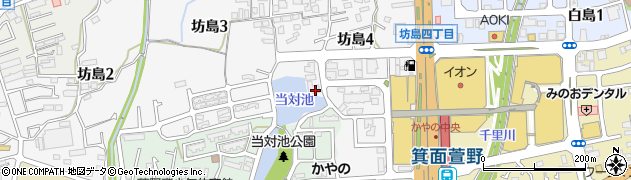 大阪府箕面市坊島4丁目7周辺の地図