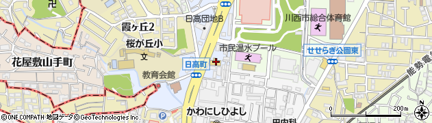 兵庫県川西市日高町6周辺の地図