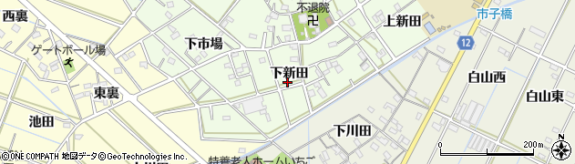 愛知県西尾市上道目記町（下新田）周辺の地図