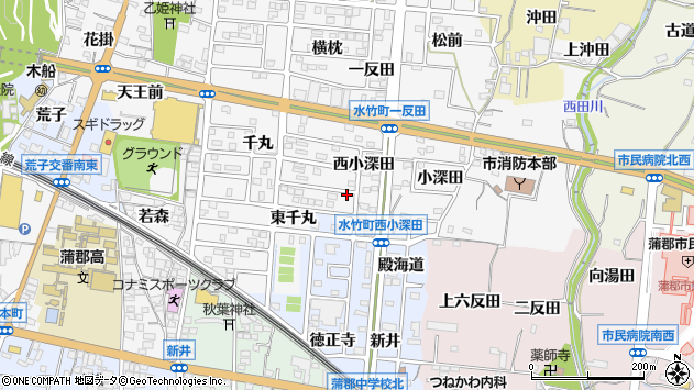 〒443-0005 愛知県蒲郡市水竹町の地図